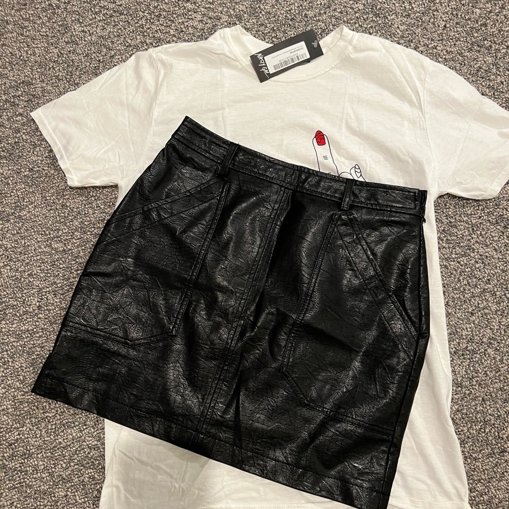 Black leather mini